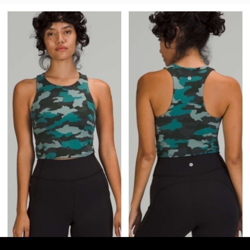 NWT!! Lululemon INVIGORATE TRAIN HERTIAGE 365 TIDEWATER TEAL Camouflage Tank Top